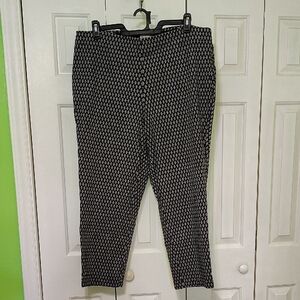 Lila Rose Black and White Patterned Straight Leg Pants
